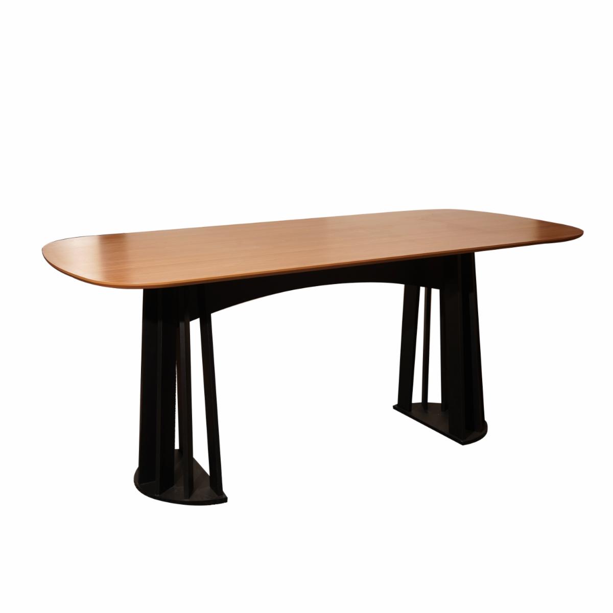 Mesa De Comedor Rectangular Freijo Y Negro Fosco DALLA COSTA MDF