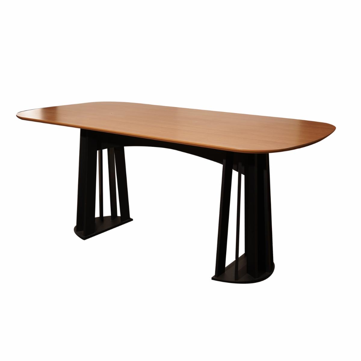 Mesa De Comedor Rectangular Freijo Y Negro Fosco DALLA COSTA MDF