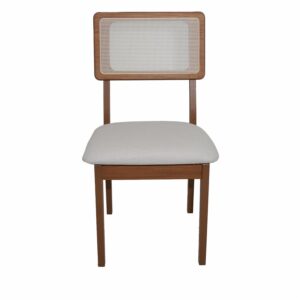 Silla De Comedor Con Espaldar Tejido Y Asiento Tapizado DALLA COSTA Mdf Y Textil