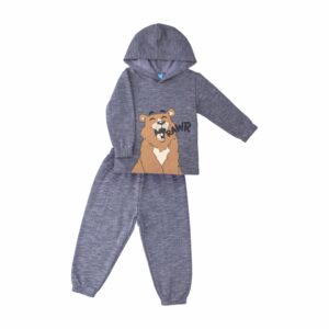 Conjunto Buzo Capucha Y Pantalón Gris Oscuro KAMYLUS