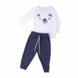 Conjunto Camiseta Manga Larga Y Pantalón Blanco KAMYLUS