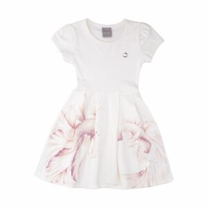 Vestido Manga Corta Marfil MUNDI