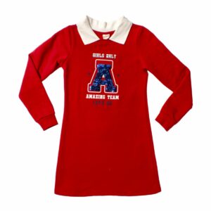 Vestido Cuello Tipo Polo Letra De Lentejuelas Dos Colores BRANDILI