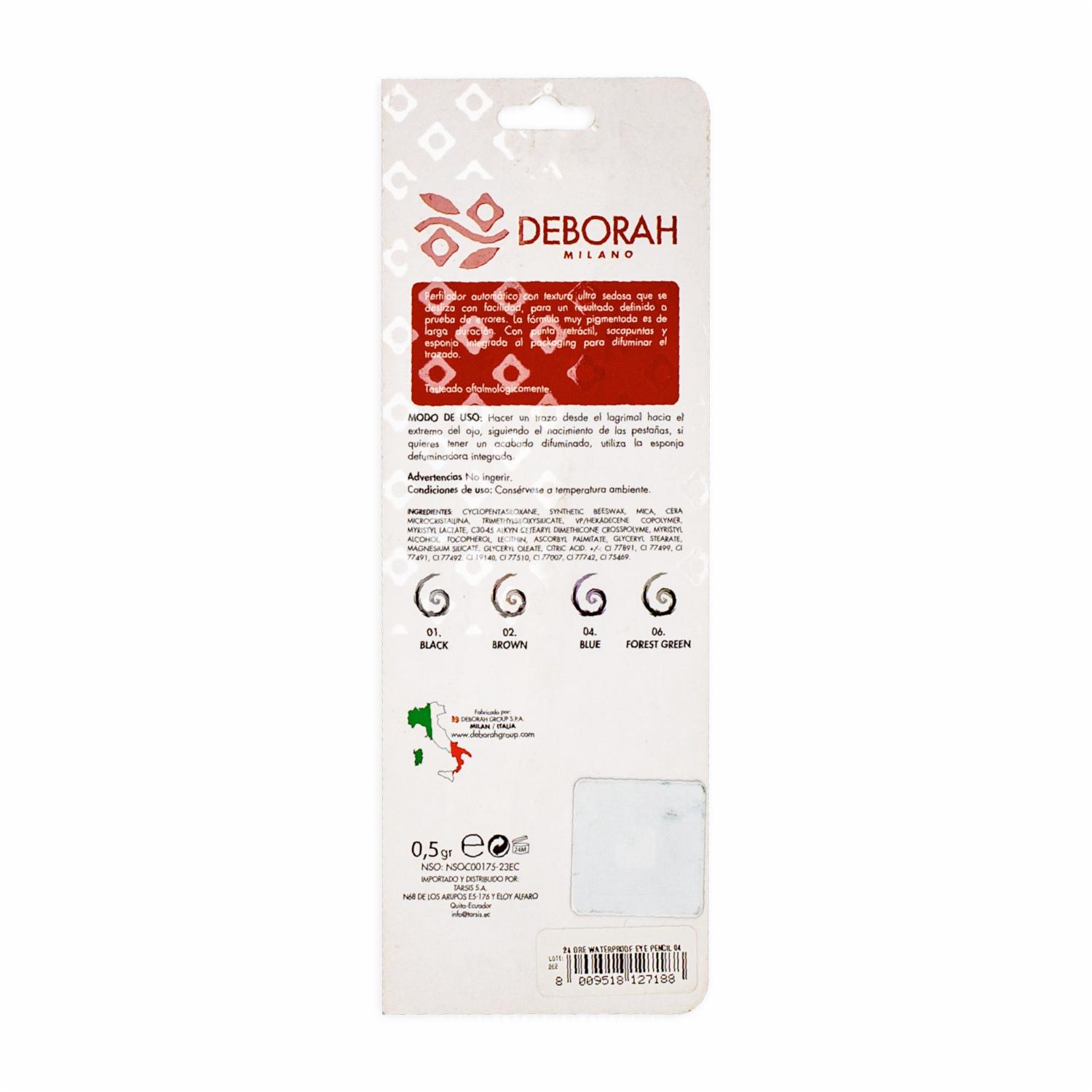 Delineador De Ojos Automático 24 Ore Waterproof Az 03 DEBORAH MILANO 0,5 G - Imagen 2