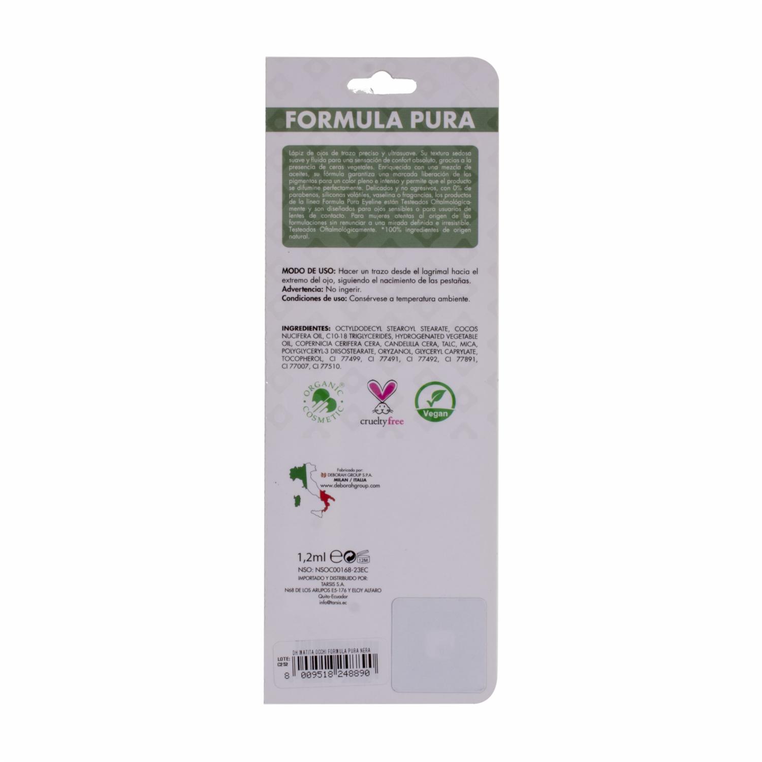 Delineador De Ojos Matita Occhi Fórmula Pura Negro DEBORAH MILANO 1,20 G