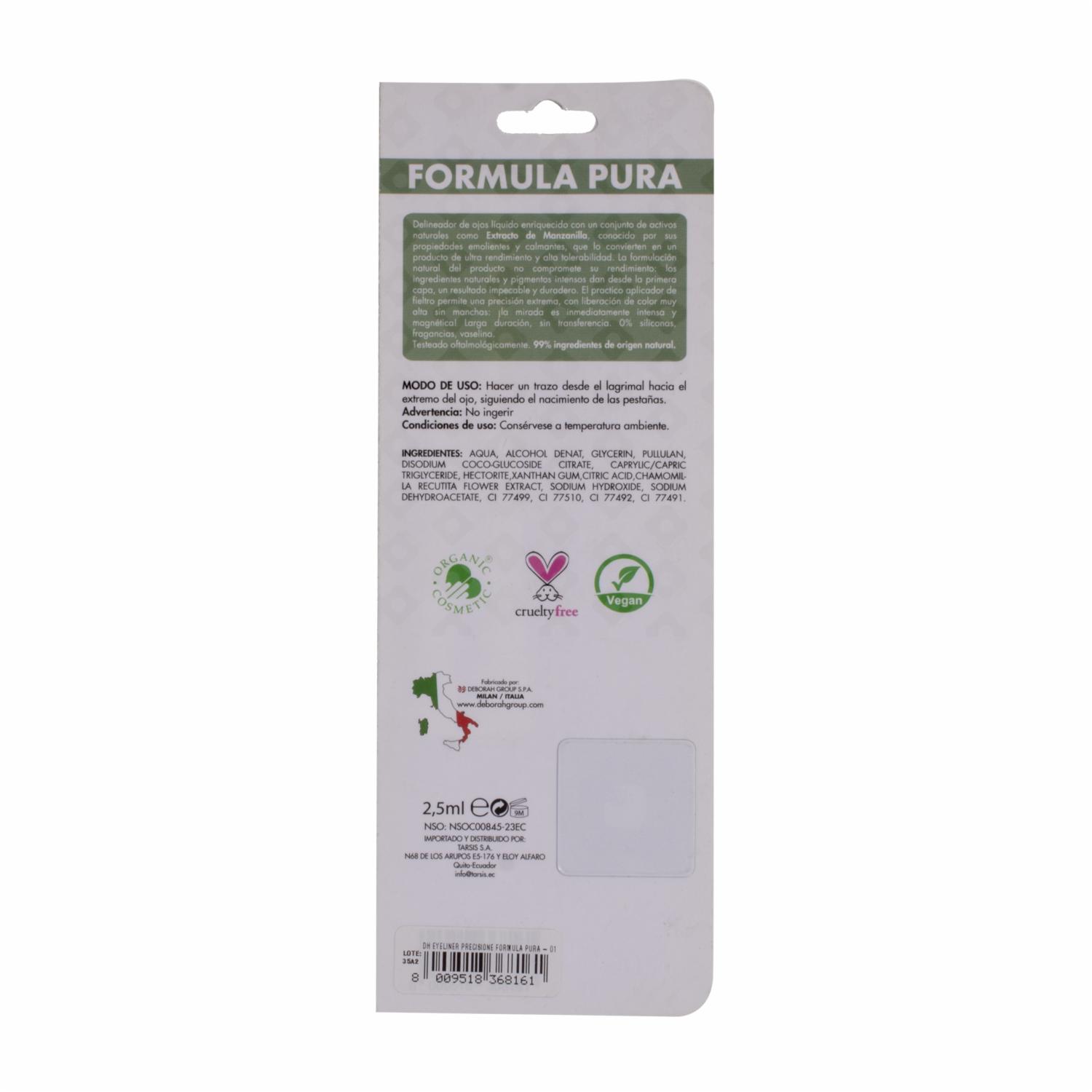 Delineador De Ojos Líquido Precisione Fórmula Pura 01 DEBORAH MILANO 1,50 Ml