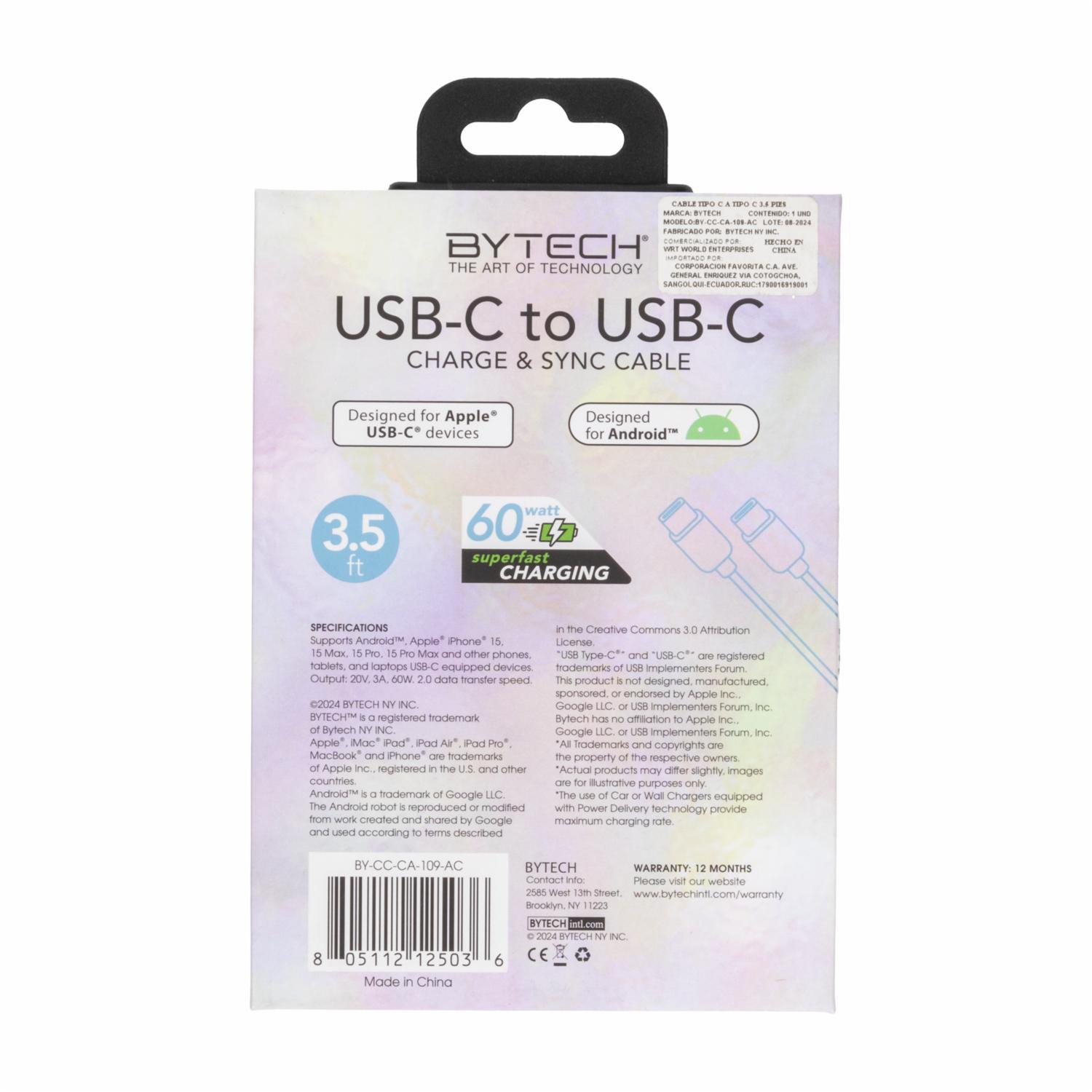 Cargador Tipo C Modelo Perlas BYTECH Unidad