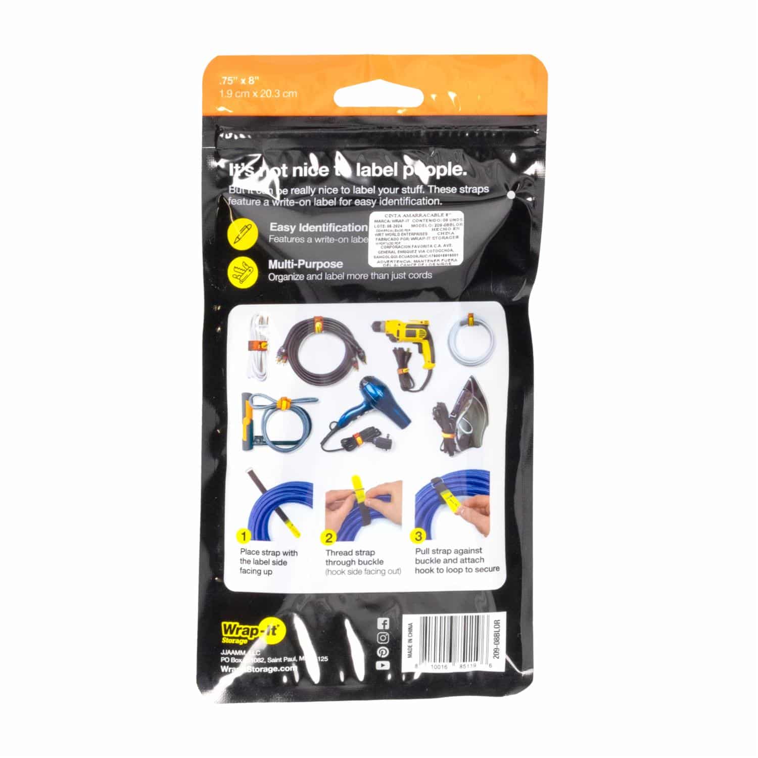 Cinta Amarracable Negra WRAP IT X9 Uds - Imagen 2