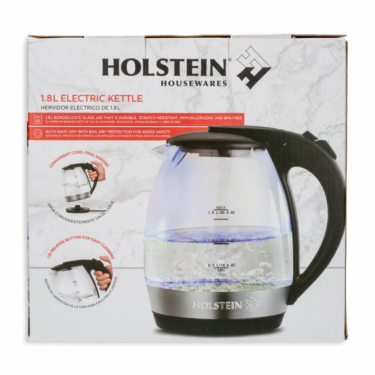 Hervidor De Agua Electrico Modelo:HH-09101013B HOLSTEIN 1,8 Litros