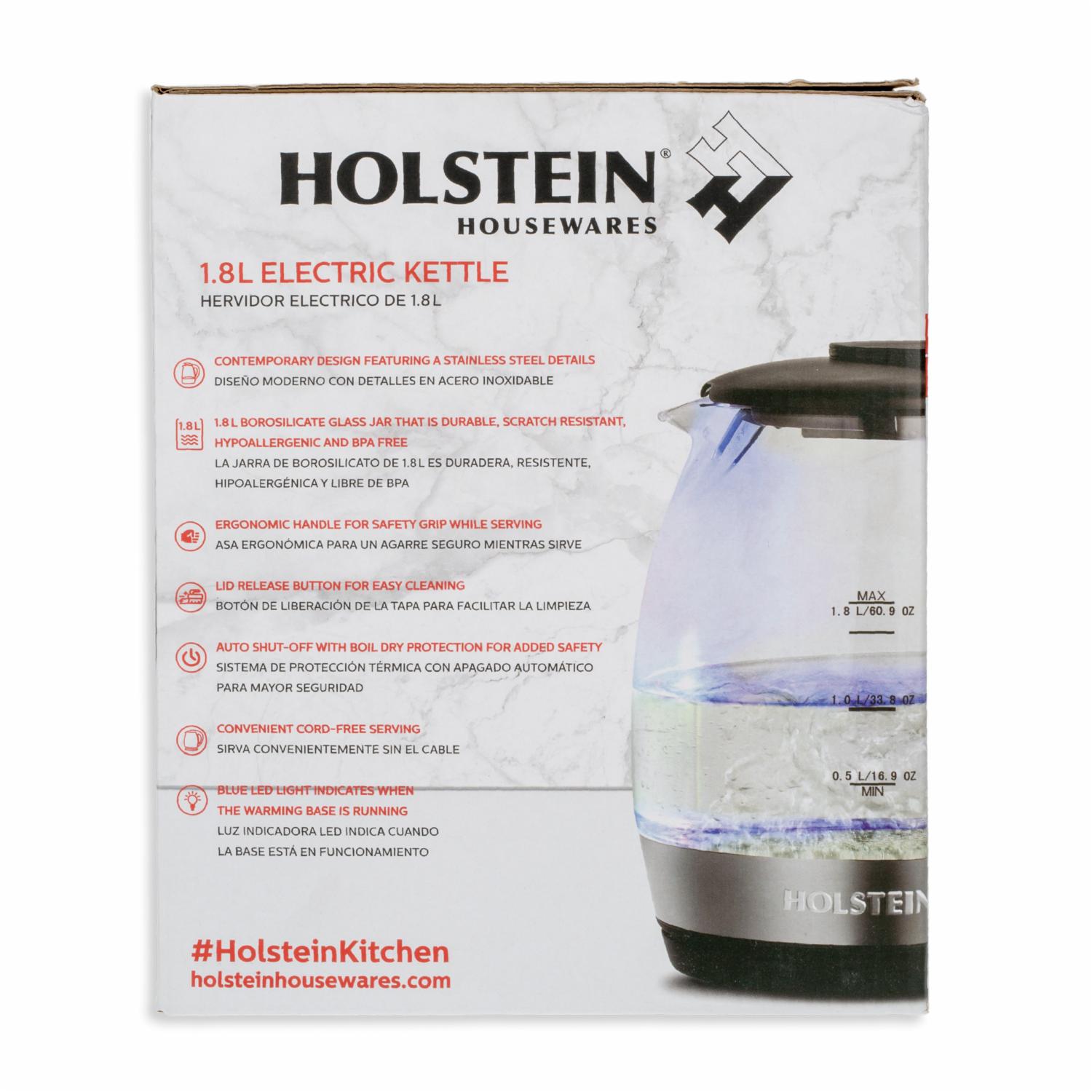 Hervidor De Agua Electrico Modelo:HH-09101013B HOLSTEIN 1,8 Litros
