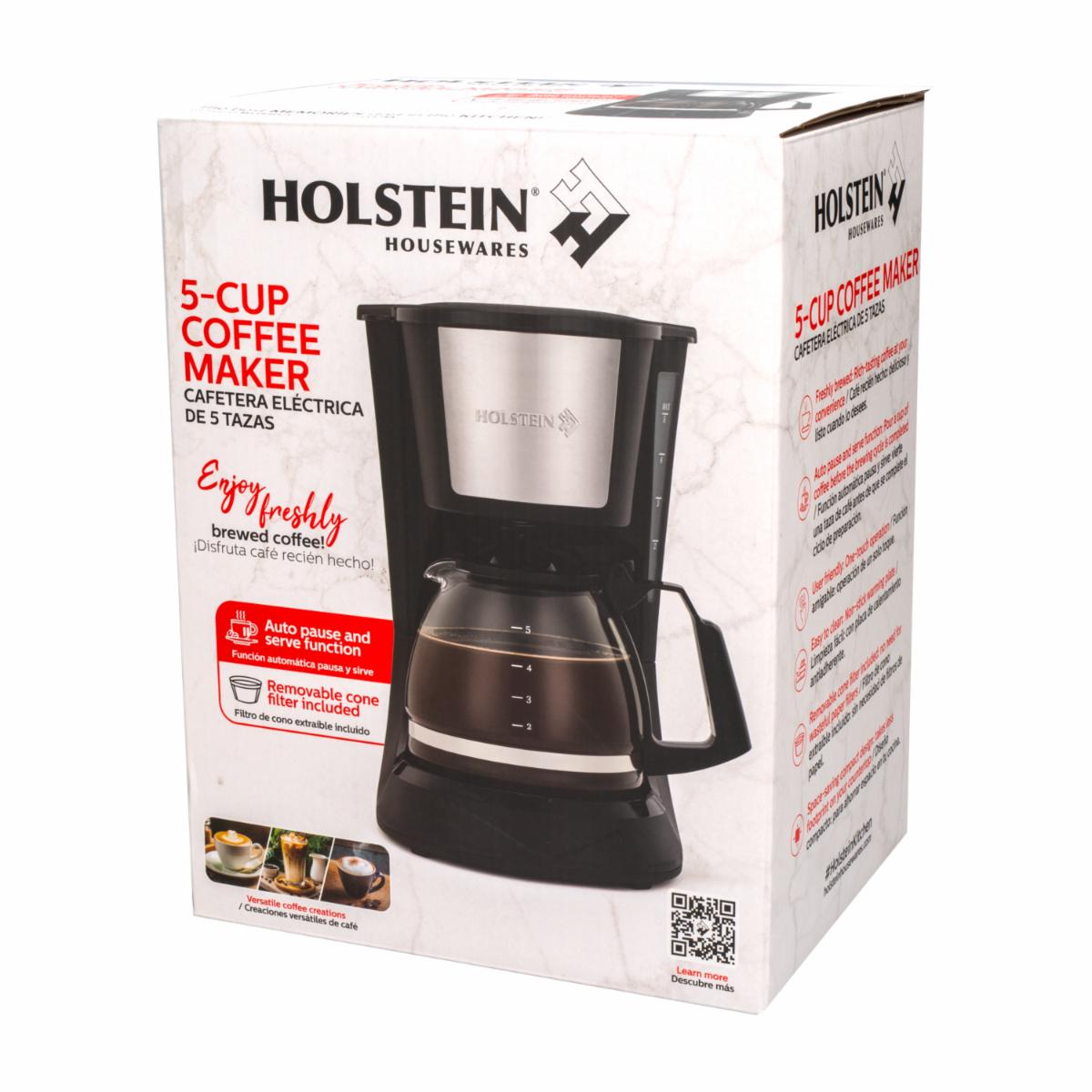Cafetera Eléctrica 5 Tazas HH-0914701B HOLSTEIN 5 Tazas