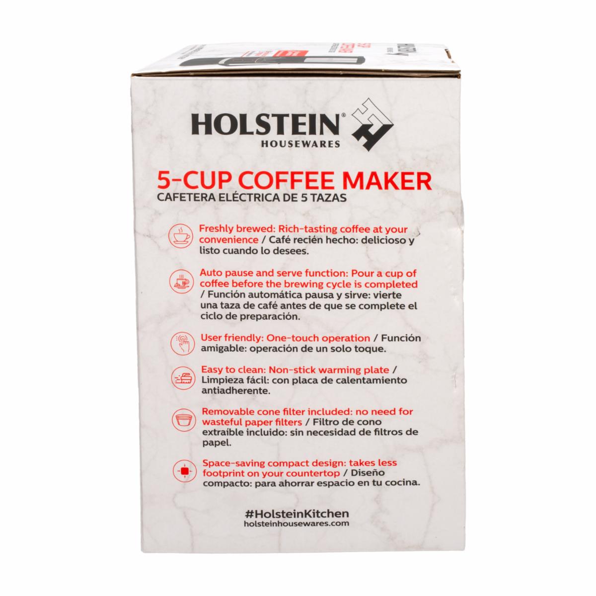 Cafetera Eléctrica 5 Tazas HH-0914701B HOLSTEIN 5 Tazas