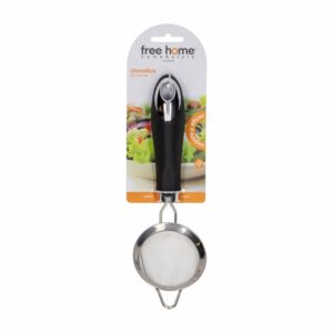Colador Metálico Con Mango Negro FREE HOME Unidad