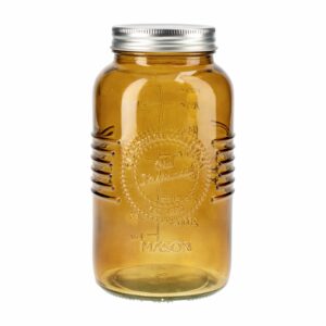 Frasco De Vidrio Con Tapa Metálica Color Ámbar OLD FASHIONED Unidad