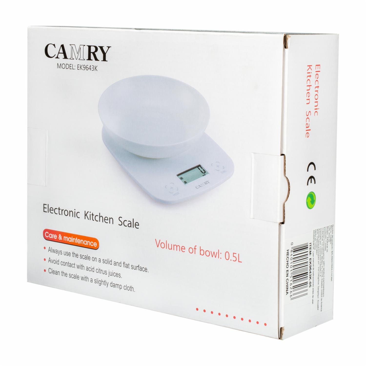 Balanza Cocina Con Tazón CAMRY Unidad