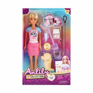 Set De Juego Muñeca Con Mascota ANLILY Incluye Accesorios
