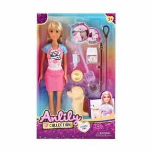 Set De Juego Muñeca Con Mascota ANLILY Incluye Accesorios