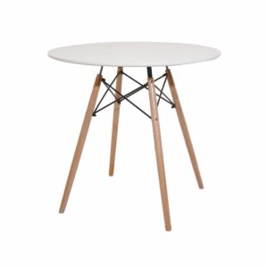 Mesa Redonda 4 Puestos Blanca HY Polipropileno y Madera