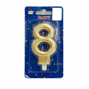 Vela Cumpleaños Metalizado MAOMING # 8