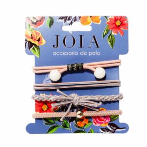 Elásticos Con Piedreria Rosada X4 HAIR WITH FLAIR Paquete