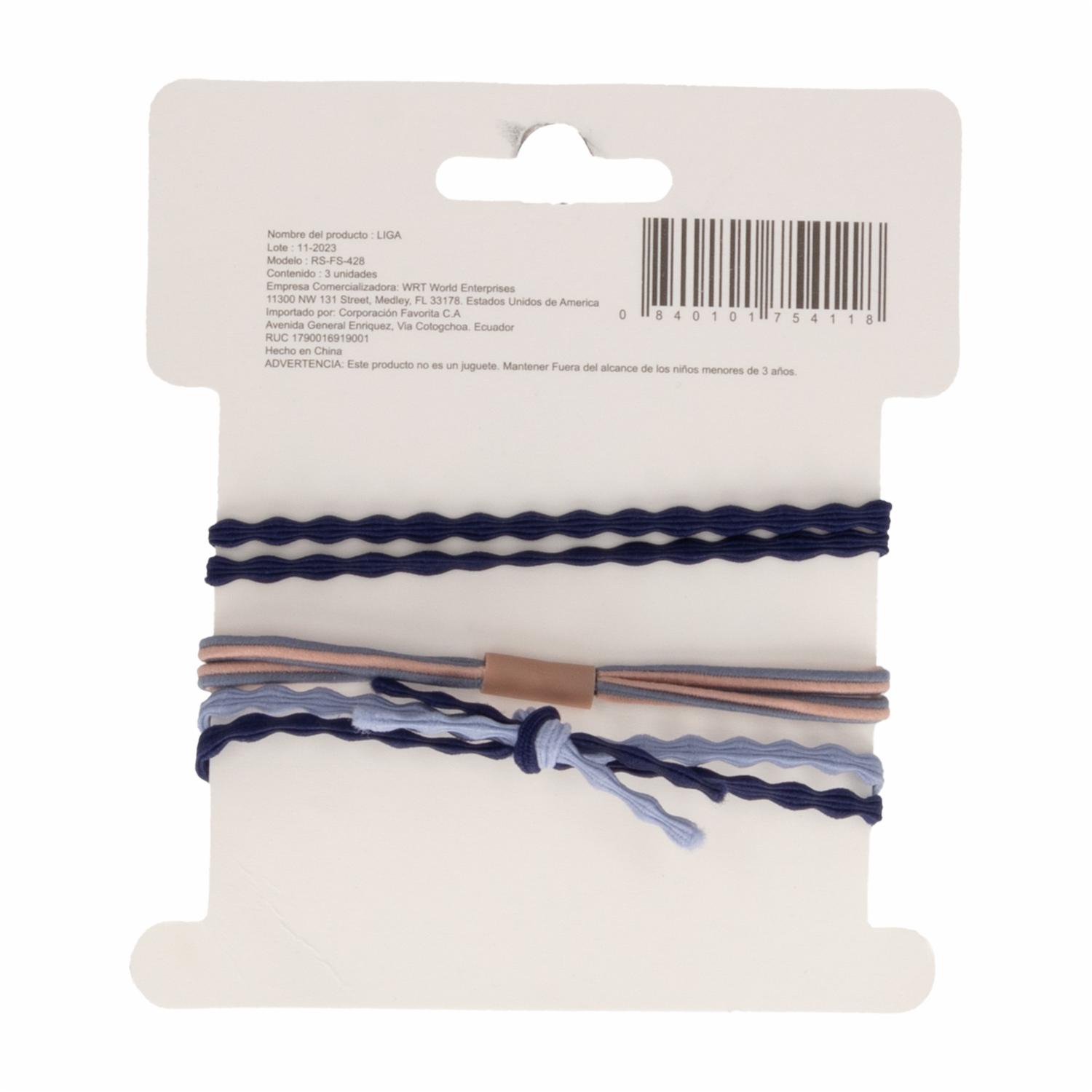 Vinchas De Cabello Tipo Elástico Rosada/Celeste Con Piedreria Y Flor Rosada X3 JOIA Paquete