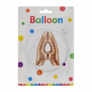 Globo Metálico Letra A Dorado Rosa BALLOON 40,5 Cm