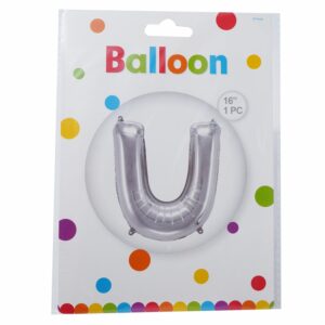 Globo Metálico Plateado BALLOON Letra U
