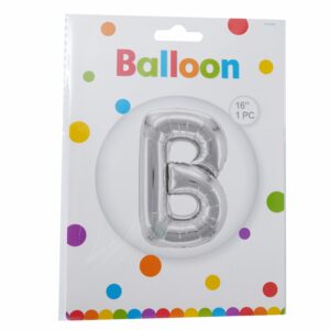 Globo Metálico Plateado BALLOON Letra B