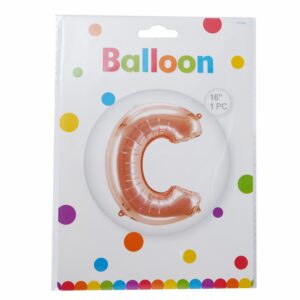 Globo Metálico Dorado Rosa BALLOON Letra C