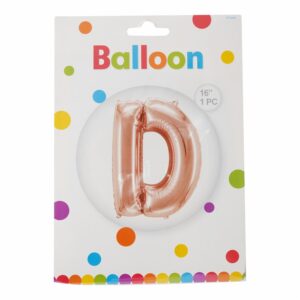 Globo Metálico Letra D Dorado Rosa BALLOON 40,5 Cm