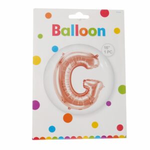 Globo Metálico Dorado Rosa BALLOON Letra G