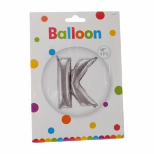 Globo Metálico Plateado BALLOON Letra K
