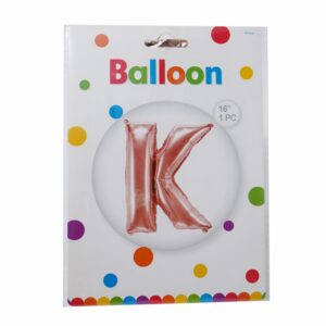 Globo Metálico Dorado Rosa BALLOON Letra K
