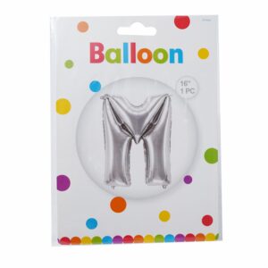 Globo Metálico Letra M Plateado BALLOON 40,5 Cm