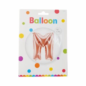 Globo Metálico Letra M Dorado Rosa BALLOON 40,5 Cm