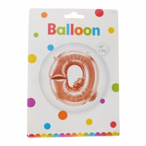 Globo Metálico Dorado Rosa BALLOON Letra Q