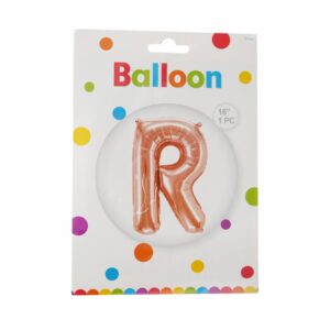 Globo Metálico Letra R Dorado Rosa BALLOON Letra R