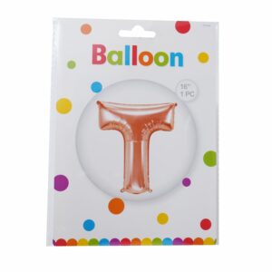Globo Metálico Dorado Rosa BALLOON Letra T