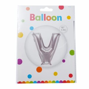 Globo Metálico Plateado BALLOON Letra V
