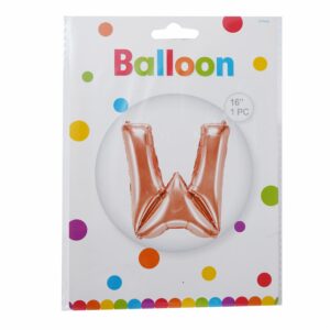 Globo Metálico Letra W Dorado Rosa BALLOON Letra W