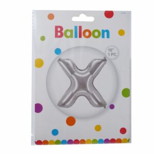 Globo Metálico Plateado BALLOON Letra X