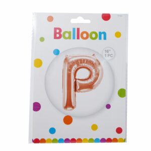 Globo Metálico Dorado Rosa BALLOON Letra P