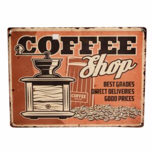 Placa Metálica Coffee Shop FUZHOU 30x40x1Cm