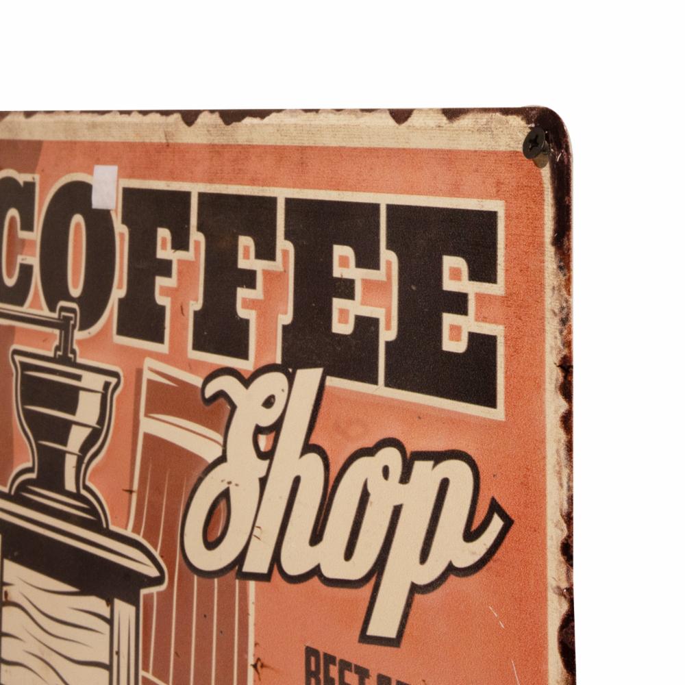 Placa Metálica Coffee Shop FUZHOU 30x40x1Cm - Imagen 2