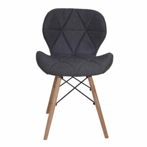 Silla Gris HY Patas De Metal Y Madera