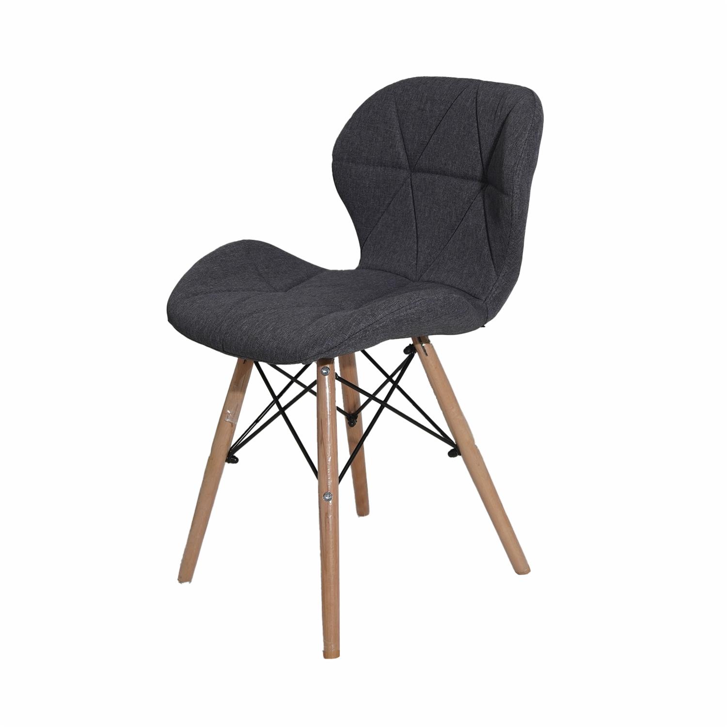 Silla Gris HY Patas De Metal Y Madera