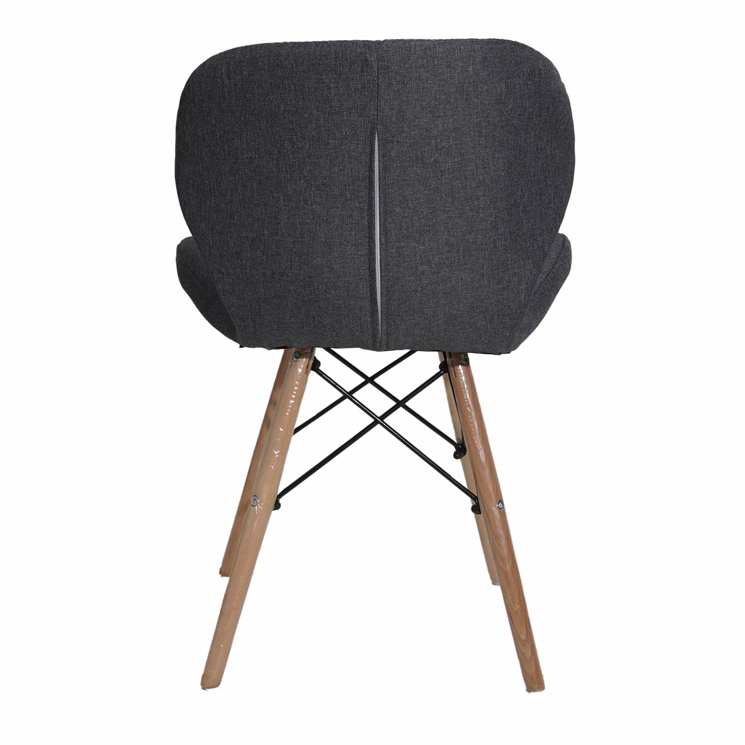 Silla Gris HY Patas De Metal Y Madera
