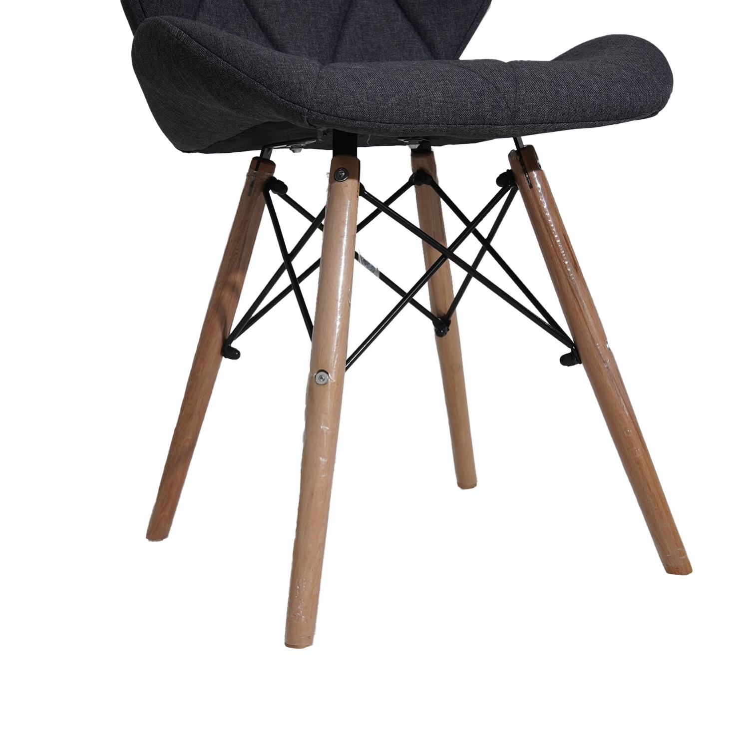 Silla Gris HY Patas De Metal Y Madera