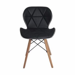 Silla Auxiliar Negro Con Blanco Pata Metal HY