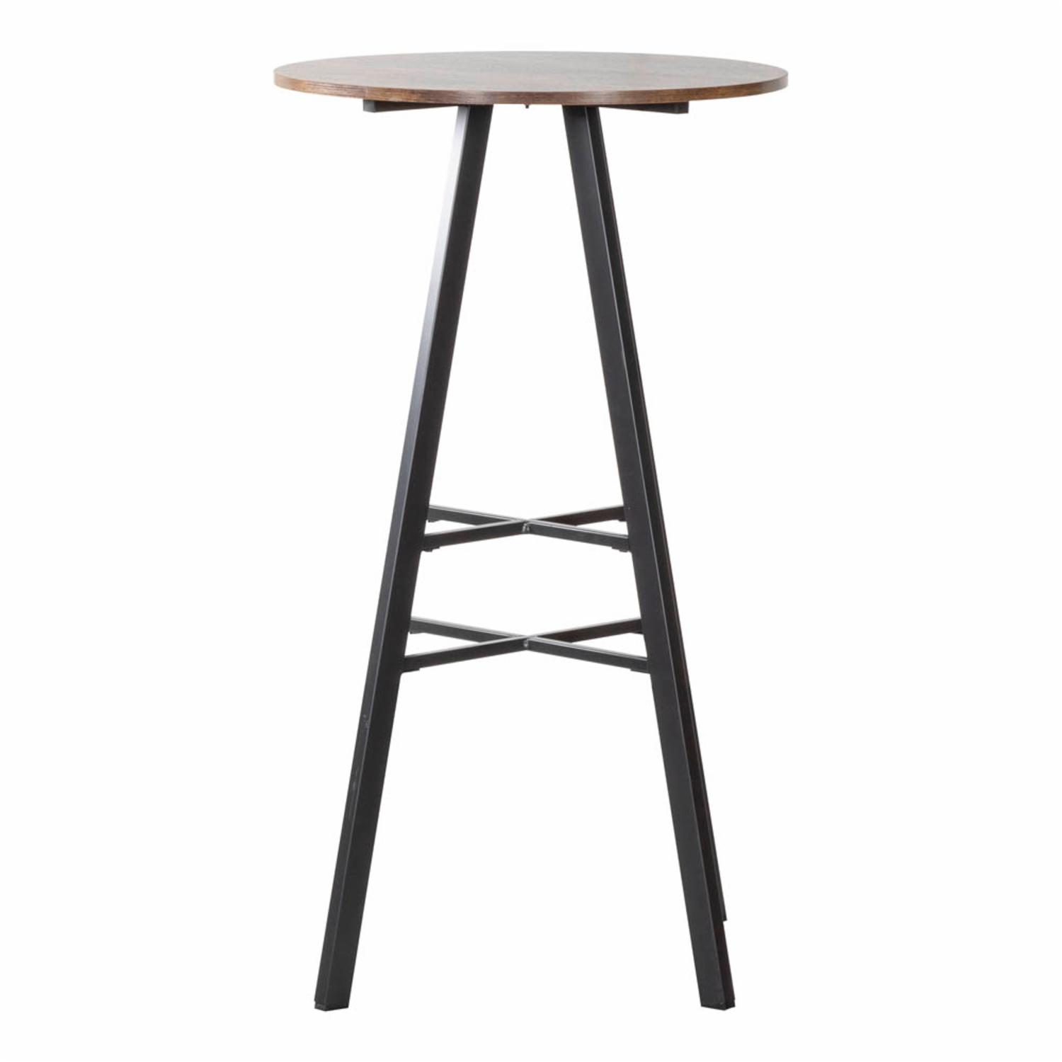 Juego Mesa Con 2 Bancos Frely Patas Altas FREE HOME Metal y Madera - Imagen 2